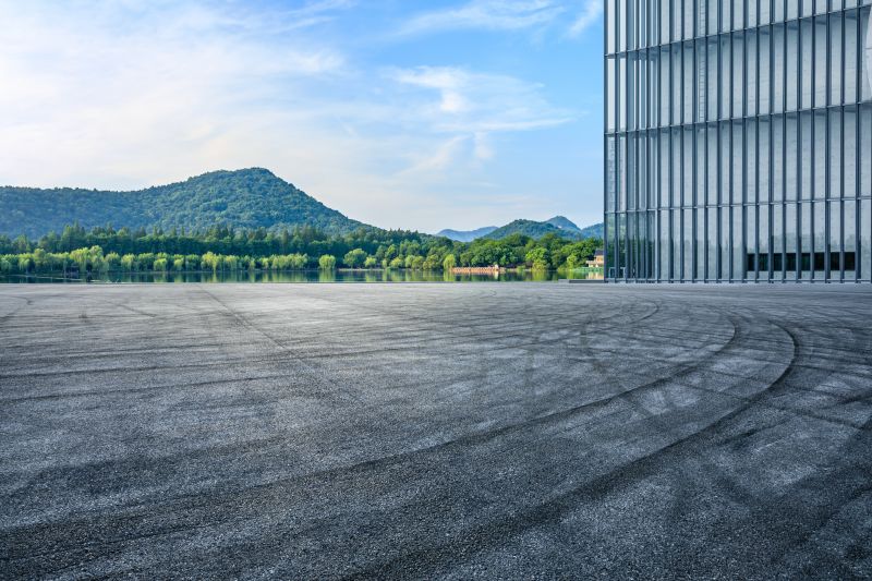 Street with Fresh Slurry Coating